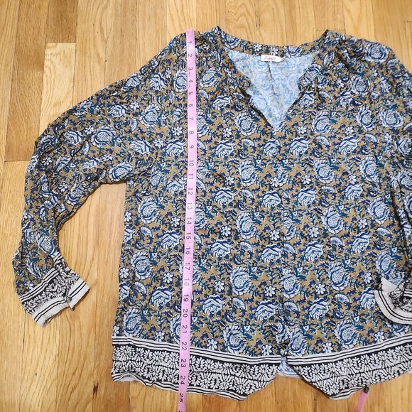 Faherty Noami Floral Boho Peasant Blouse With Fairfield Border - Picture 10 of 10